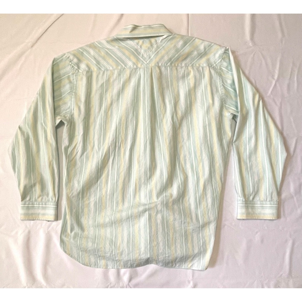 Tommy Hilfiger XL Striped Shirt Flare Collar 2-Ply Cotton 12/05 green striped - Picture 3 of 10